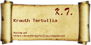Krauth Tertullia névjegykártya